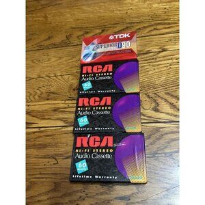 Rca Hi-Fi Audio Cassette Tape 60 Minute Audio (3) Normal Bias Sealed New & TDK